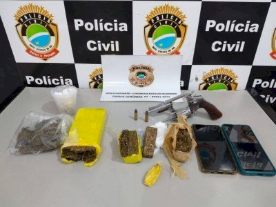 Dupla é presa por tráfico de drogas e porte ilegal de arma em Dourados