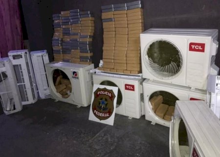 Pasta base de cocaína é apreendida dentro de aparelhos de ar-condicionado