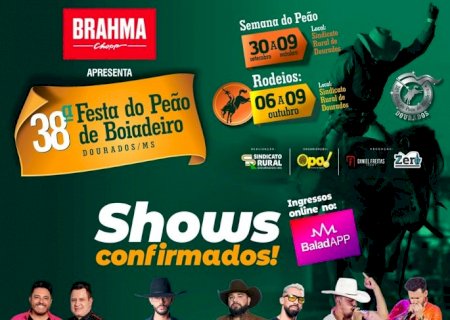 38ª Festa do Peão de Boiadeiro de Dourados confirma atrações musicais