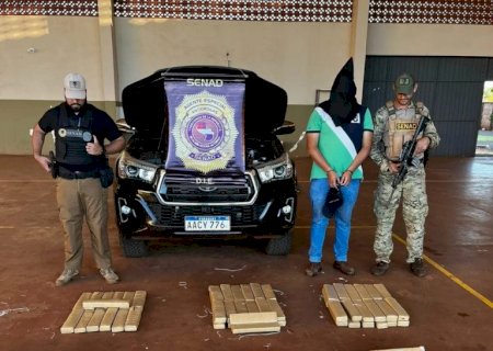 Homem é detido pela Senad com quase 100 quilos de maconha e arma de fogo