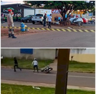 Moto estraga e obriga pistoleiros a fugirem correndo após homem ser executado
