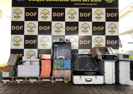 Homens são presos com R$ 500 mil em produtos contrabandeados que seriam entregues em Dourados