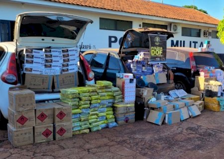 DOF apreende quase meio milhão em produtos de contrabando e descaminho em Laguna Carapã
