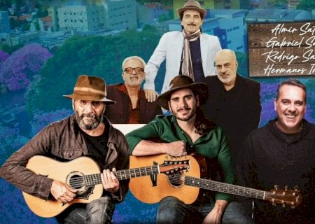 Almir Sater se apresenta com irmão, filhos e trio na Festa Junina