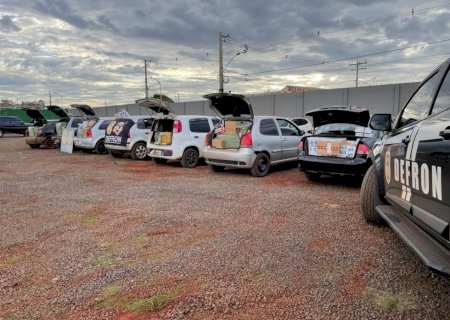 Defron apreende 7 veículos ‘abarrotados’ de produtos do Paraguai