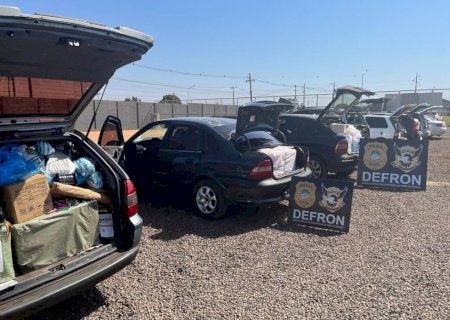 Oito veículos são apreendidos com mercadorias contrabandeadas
