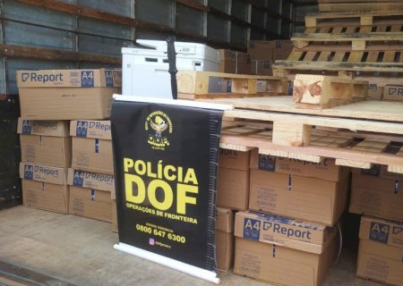 Carga de papel ilegal é apreendida pelo DOF na MS-379
