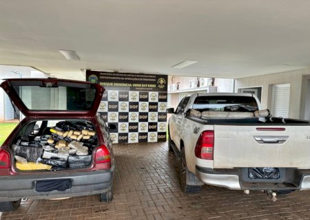Dupla é detida transportando quase R$ 1 milhão em drogas em Dourados