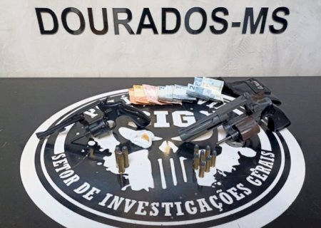 Durante investigação de ‘boca de fumo’ polícia apreende armas em Dourados