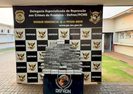 Defron apreende carga de cocaína avaliada em R$ 7,5 milhões em Dourados