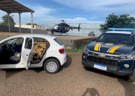 Homem é preso pela PRF com carga de maconha em carro na Marcelino Pires