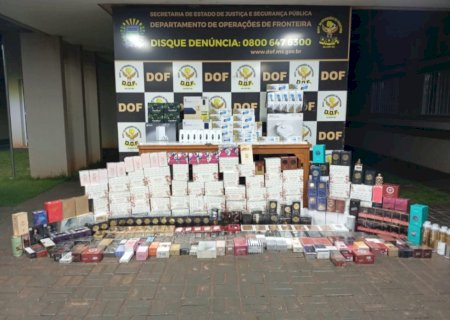 DOF apreende quase R$ 100 mil em produtos contrabandeados do Paraguai