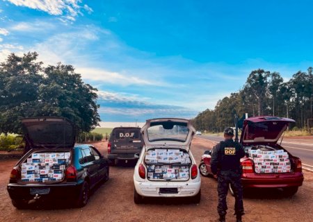 Veículos carregados com contrabando são apreendidos pelo DOF em Ponta Porã