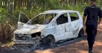 Carro que pode ter sido na execução de ‘Toni’ é encontrado queimado no paraguaia