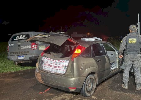 Homem é preso com cigarros e pneus contrabandeados do Pararguai na MS-164