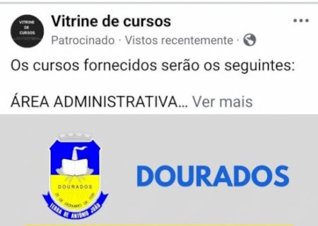 Golpistas usam Brasão oficial do município para vender 'cursos' nas redes sociais