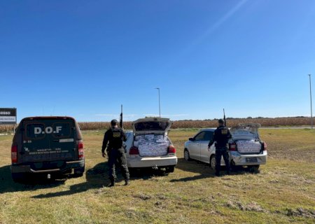 DOF apreende carros carregados de cigarros contrabandeados do Paraguai
