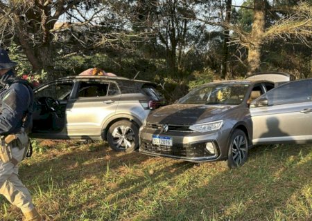 Ação conjunta recupera veículos furtados, prende criminosos e apreende arma