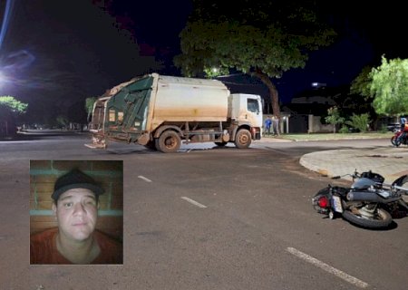 Moto-entregador morre ao ser atingido por caminhão de coleta em Dourados