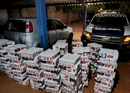 Carro é apreendido com 700 pacotes de cigarros paraguaios na fronteira