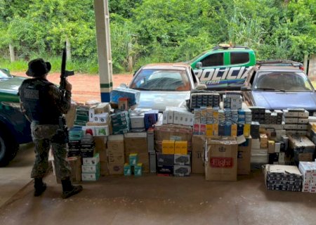 Comboio formado por 12 carros é interceptado com mercadorias paraguaias na MS-380