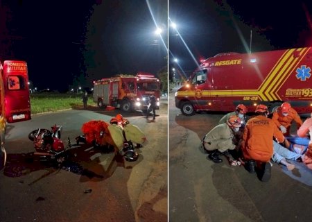 Motorista foge de acidente com moto e deixa jovem ferido em Nova Andradina