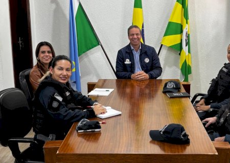 Prefeito de Itaporã recebe a visita da nova comandante do 3º BPM