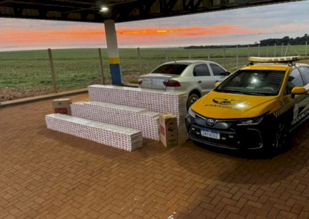 Jovem é flagrado com 1,5 mil pacotes de cigarros na MS-162
