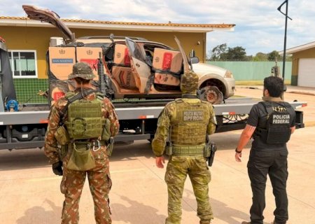 Carga de cigarros contrabandeados é apreendida na divisa entre MS e PR